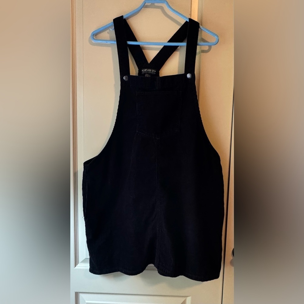 Forever 21 Black Plus Size Corduroy Overalls dress